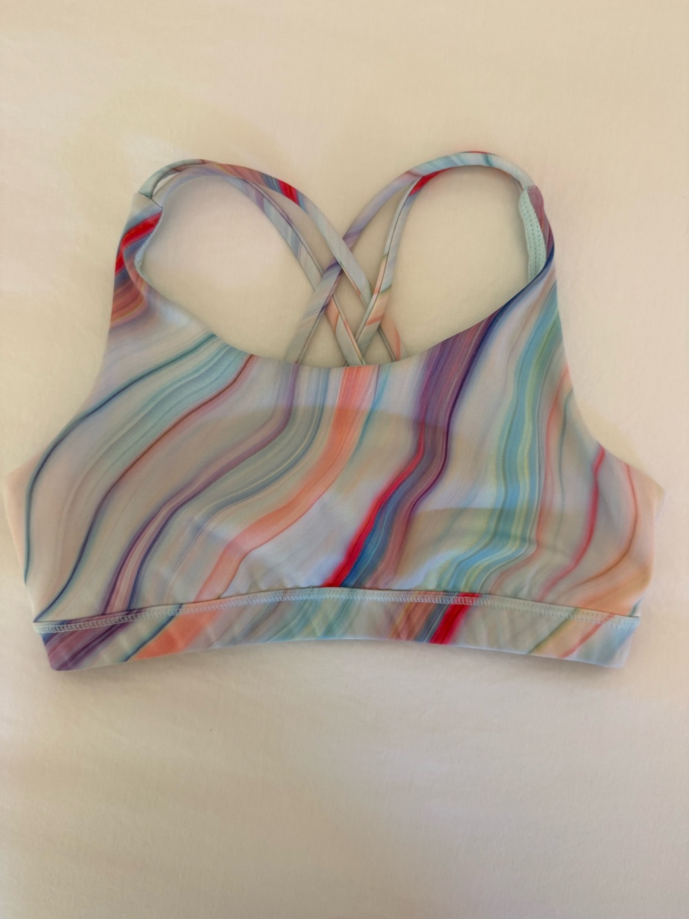 Athleta Girl Pastel Rainbow Upbeat Sports Bra